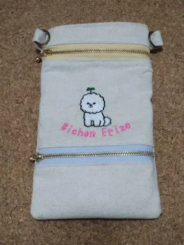 오리지널 비숑 프리제 자수 코인 스루 파우치 각 1개의 가격입니다.
