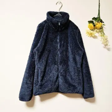 [ UNIQLO ] 퍼 리프 플리스 풀집 자켓 블루 계열 (M)