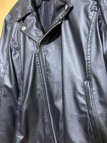 페이크 레더 자켓 블랙 라이더 자켓