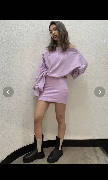 GYDA 오프숄더 핑크 미니 원피스