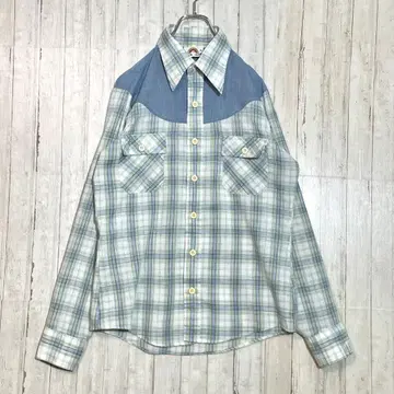 Vintage 70s SATURDAYS 긴팔 셔츠 웨스턴 체크