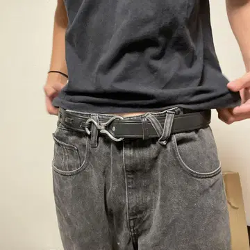 캐주얼 블랙 벨트 후크식 버클