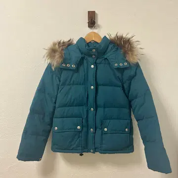 레어 다운 자켓 어스뮤직에코로지 그린 깃털