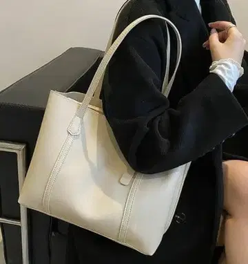 아이보리 토트백 대용량 심플 A4 대응 숄더