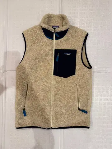 Patagonia 플리스 베스트 크림색