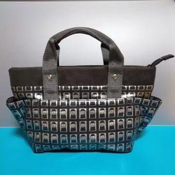 미사용 새상품 피코네 모노톤 블록 피코 올 패턴 백 블랙 x 실버