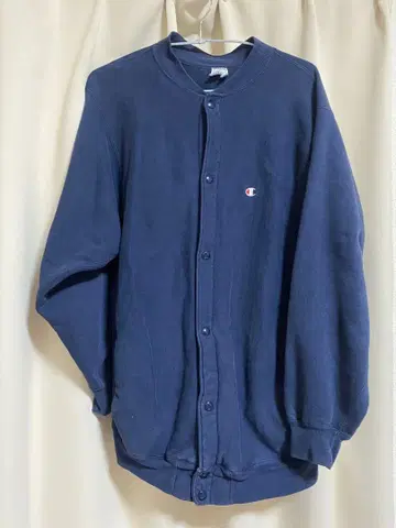 90s Champion USA제 네이비 리버스 위브 가디건 XL