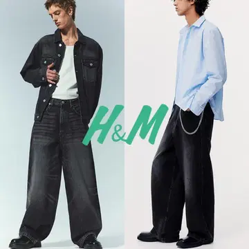 H&M 슈퍼 배기 SUPER BAGGY 28/30 블랙 BLK