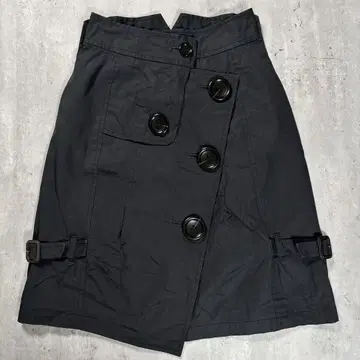 무릎 기장 랩 스커트
