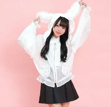 시크릿허니 토끼 귀 쉬폰 후드티
