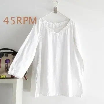 45rpm 레이스 인도 면 거즈 튜닉 셔츠 블라우스 사이즈 3