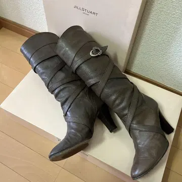 질 스튜어트 브라운 가죽 롱 부츠