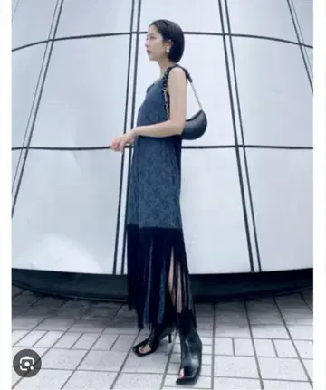 릴리 브라운 자카드 프린지 원피스