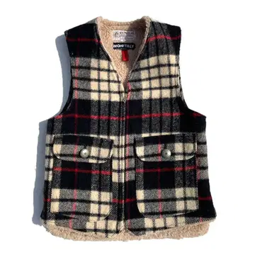 [USA제] BEMIDJI x MONITALY 체크 무늬 보아 베스트 S
