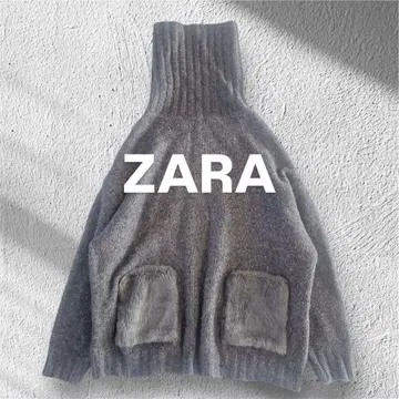 [ 새상품급 ] ZARA 퍼 포켓 터틀넥 니트 M
