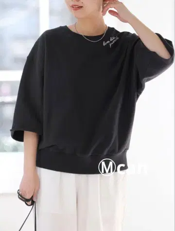 JOURNAL STANDARD relume 자수 로고 하프 슬리브 맨투맨