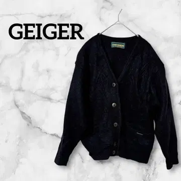 새상품급 GEIGER 블랙 가디건 44 사이즈 긴팔 가을 옷 겨울 의류