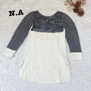 s.1927 [ N.A. ] 긴팔 니트 튜닉 바이컬러 캐주얼