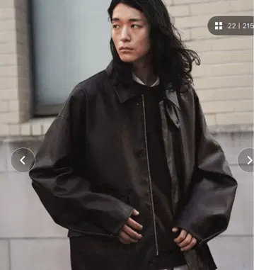 WYM LIDNM 가죽 블루종 자켓 다크 브라운