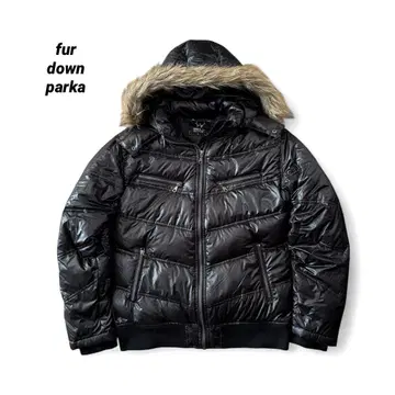 archive grunge fur down jacket L 블랙 y2k