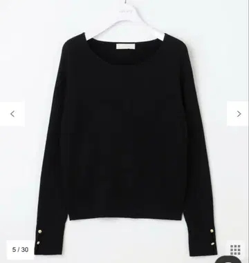 애니시스 새상품 [울 블렌드 시리즈] 베이스 넥 리브 콤비 니트