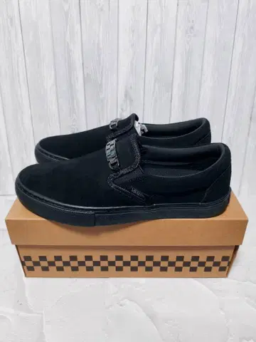 새상품 24cm VANS 스웨이드 슬립온 신발 블랙 비트 로퍼