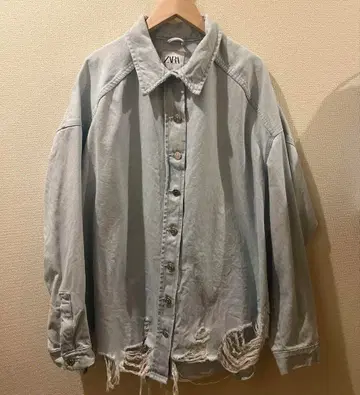 ZARA 라이트 블루 오버 사이즈 데님 자켓 S-M