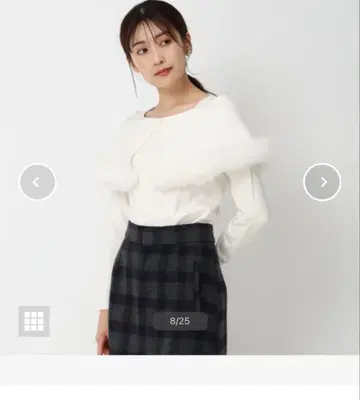 미슈마슈 2way 케이프 퍼 니트 보송보송 오프숄더 화이트