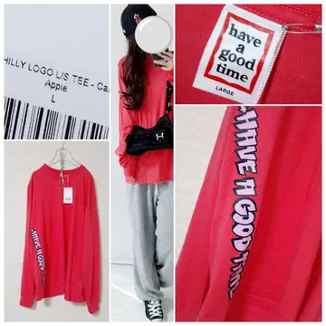 haveagoodtime 로고 롱T L사이즈