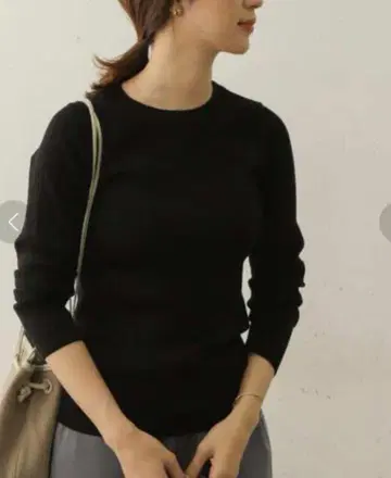 새상품 어반 리서치 도어스 크루넥 와이드 리브 니트 블랙