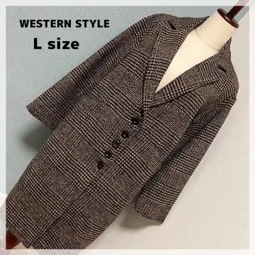 [ WESTERN STYLE ] 롱 코트 L 글렌체크 두꺼운 원단 포멀