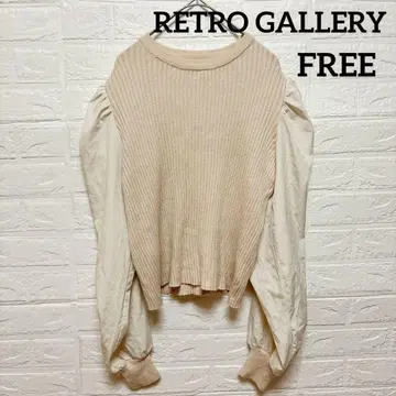 RETRO GALLERY 니트 x 셔츠 절개 상의 여성용 F