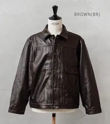 HOUSTON 카우 가죽 트랙 자켓 BROWN 40size