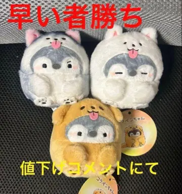 코우펜짱 복슬복슬 강아지 마스코트 3종 세트