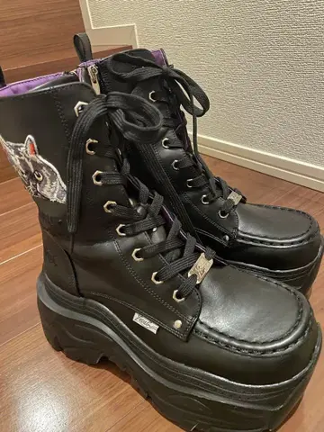 YOSUKE 통굽 레이스업 숏부츠 M