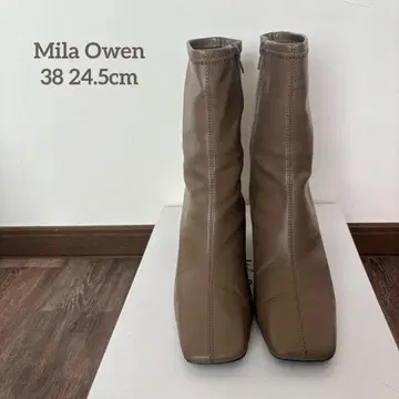 Mila Owen 미라 오웬 스퀘어 스트레치 부츠 모카 38 24.5