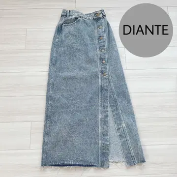 DIANTE 데님 타이트 롱 스커트 슬릿