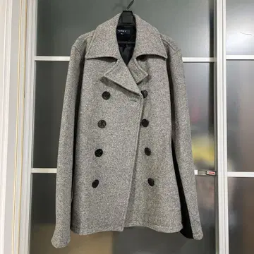 TOMMY 피 코트 남성용 그레이 블랙