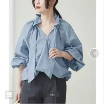 JOURNAL STANDARD L'ESSAGE CP 리본 블라우스 블루