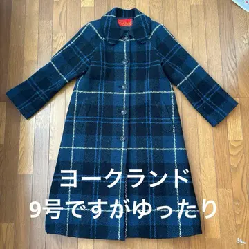 [요크랜드] 울 100% 타탄 체크 코트