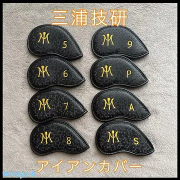 MIURA 미우라기켄 아이언 커버 8개 세트 블랙 헤드 커버