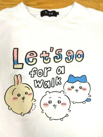 [치이카와] 외출이 즐거워! 빅 T셔츠 산책 화이트 [M 사이즈]
