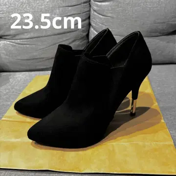 미사용급 R&E 블랙 스웨이드 숏부츠 23.5cm