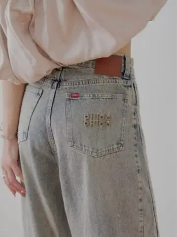Chico 루즈 와이드 데님 라이트 블루 s 사이즈