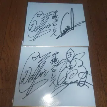 오키나와 프로레슬링 사인 색지 2장 세트