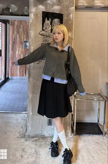 셔츠 도킹 니트 가디건