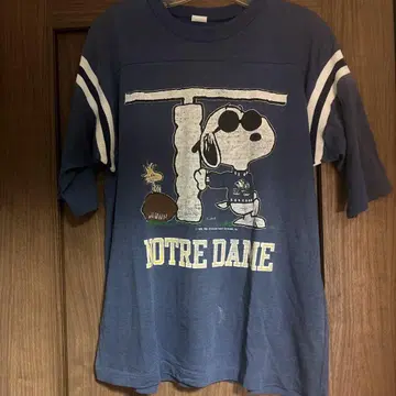 스누피 NOTRE DAME 초레어 빈티지 풋볼T셔츠