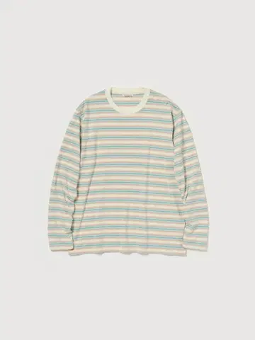 AURALEE 그라데이션 스트라이프 저지 L/S 티셔츠