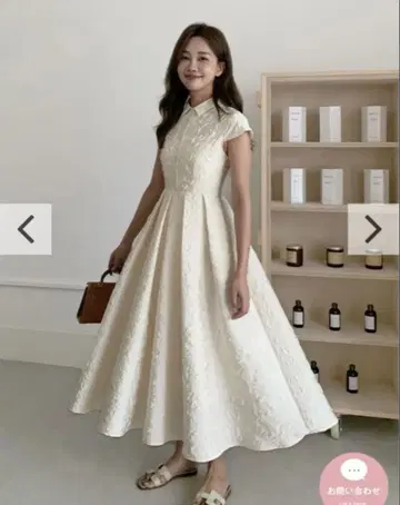[ 새상품 ] JACQUARD HEPBURN DRESS IVORY