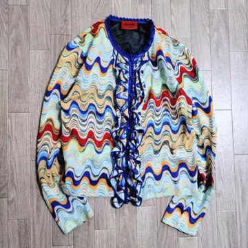 레어 모델 MISSONI 이탈리아제 물결 파문 가디건 새상품급